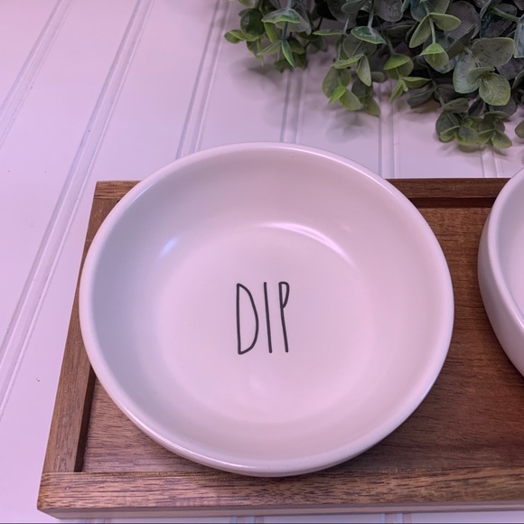 Rae Dunn DIP EAT TASTE Serving Dishes with Tray - Picture 2 of 6